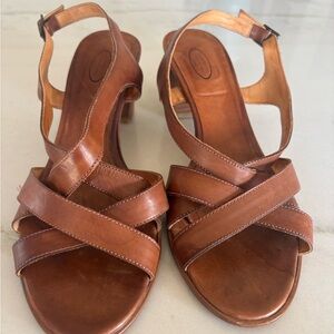 Italian Designer Leather Slingback Heels